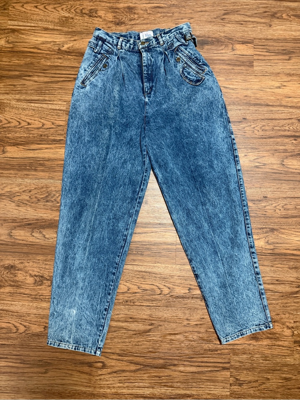 Vintage 90’s weathered blues High-Rise Acid Wash women’s Jeans - Blue